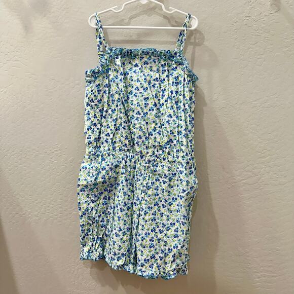 Mini Boden Blue Floral Tank Romper - Picture 1 of 9